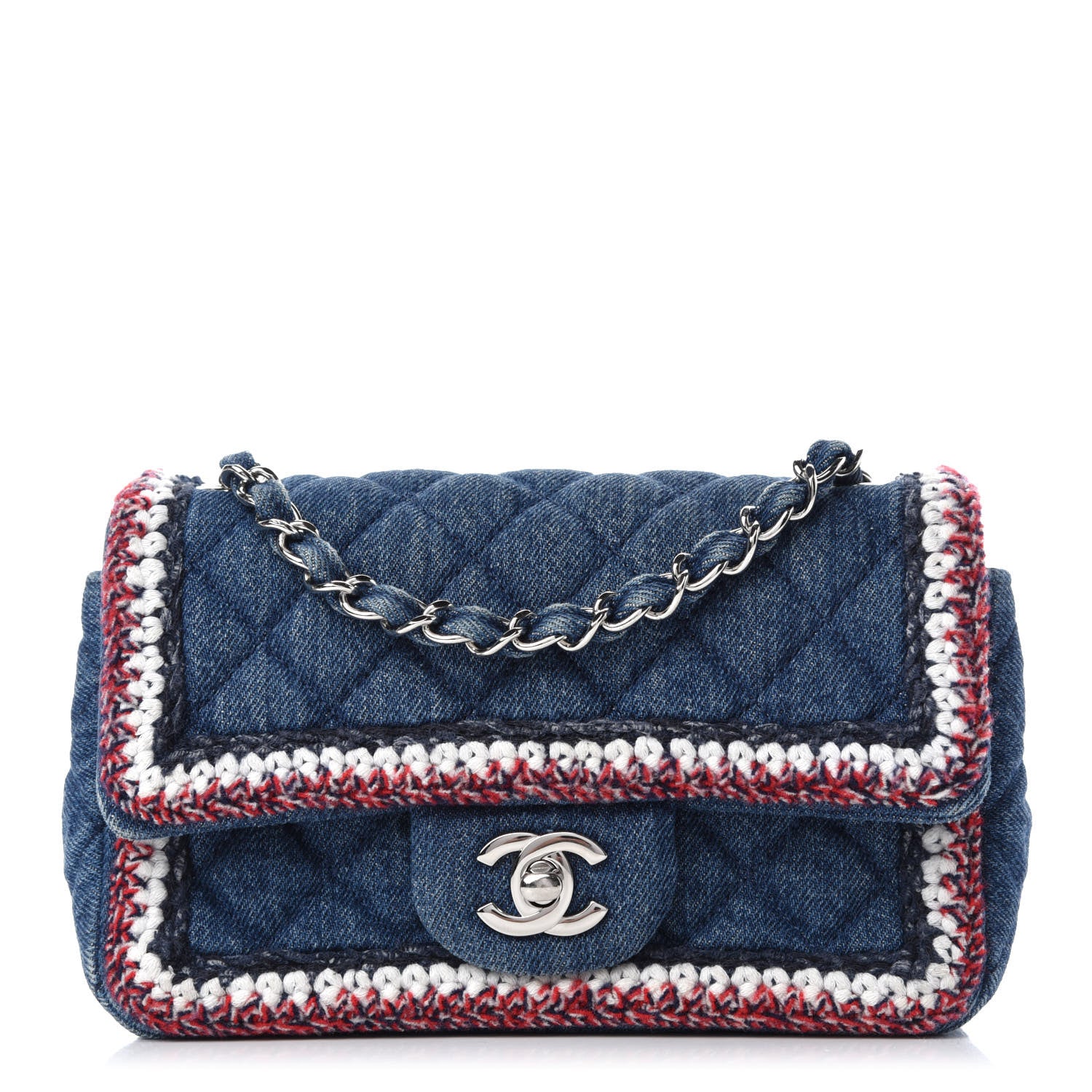 Chanel Denim Braided Mini Rectangular Flap Bag Blue 1 of 10