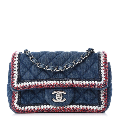 Chanel Denim Braided Mini Rectangular Flap Bag Blue 1 of 10