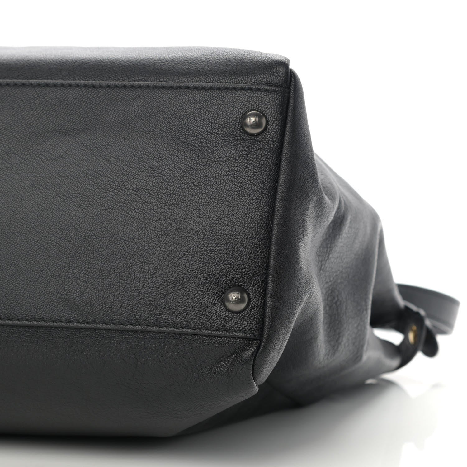 Fendi Goatskin Zucca Large Peekaboo Iconic Satchel Black Tobacco 11 of 12