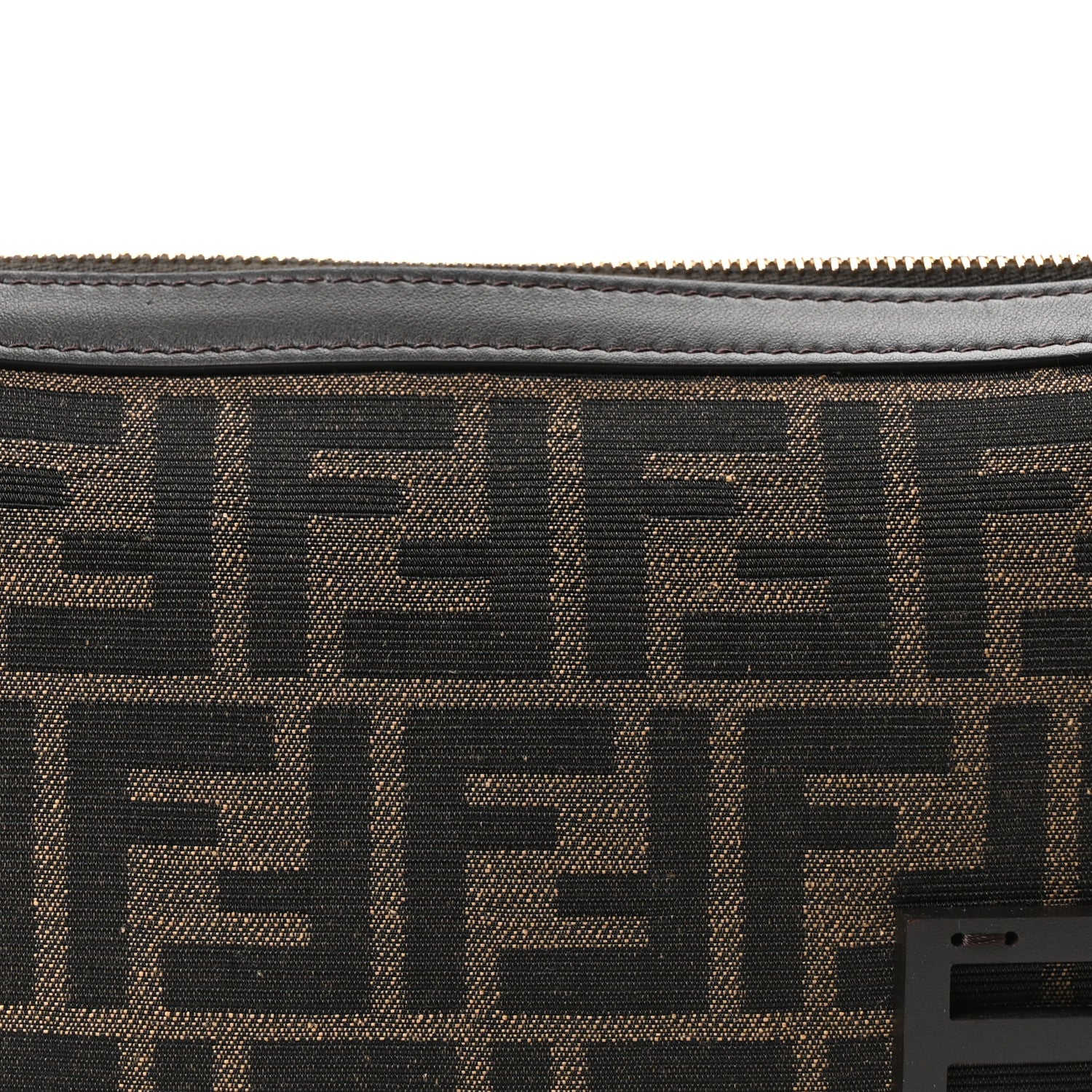 Fendi Fabric Jacquard Vitello Grace FF 1974 Mini Simply Fendi Shoulder Bag Tobacco Moro Ebano 7 of 9