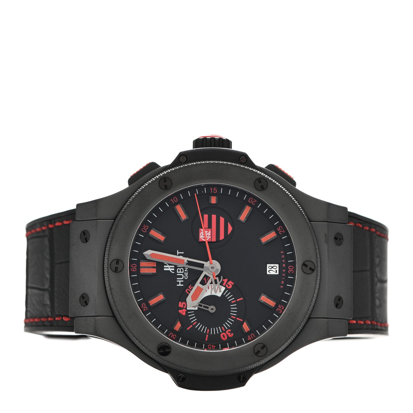 Ceramic Alligator 44mm Big Bang Limited Edition "Flamengo" Automatic Watch Black 318.CI.1123.GR.FLM11