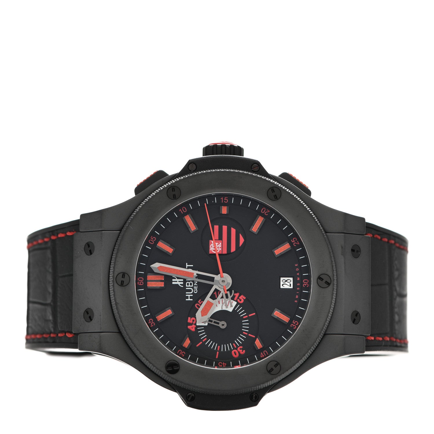 Hublot Ceramic Alligator 44mm Big Bang Limited Edition "Flamengo" Automatic Watch Black 318.CI.1123.GR.FLM11 2 of 5
