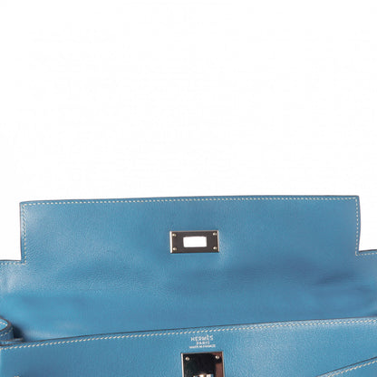Hermes Swift Kelly Retourne 32 Blue Jean 10 of 39