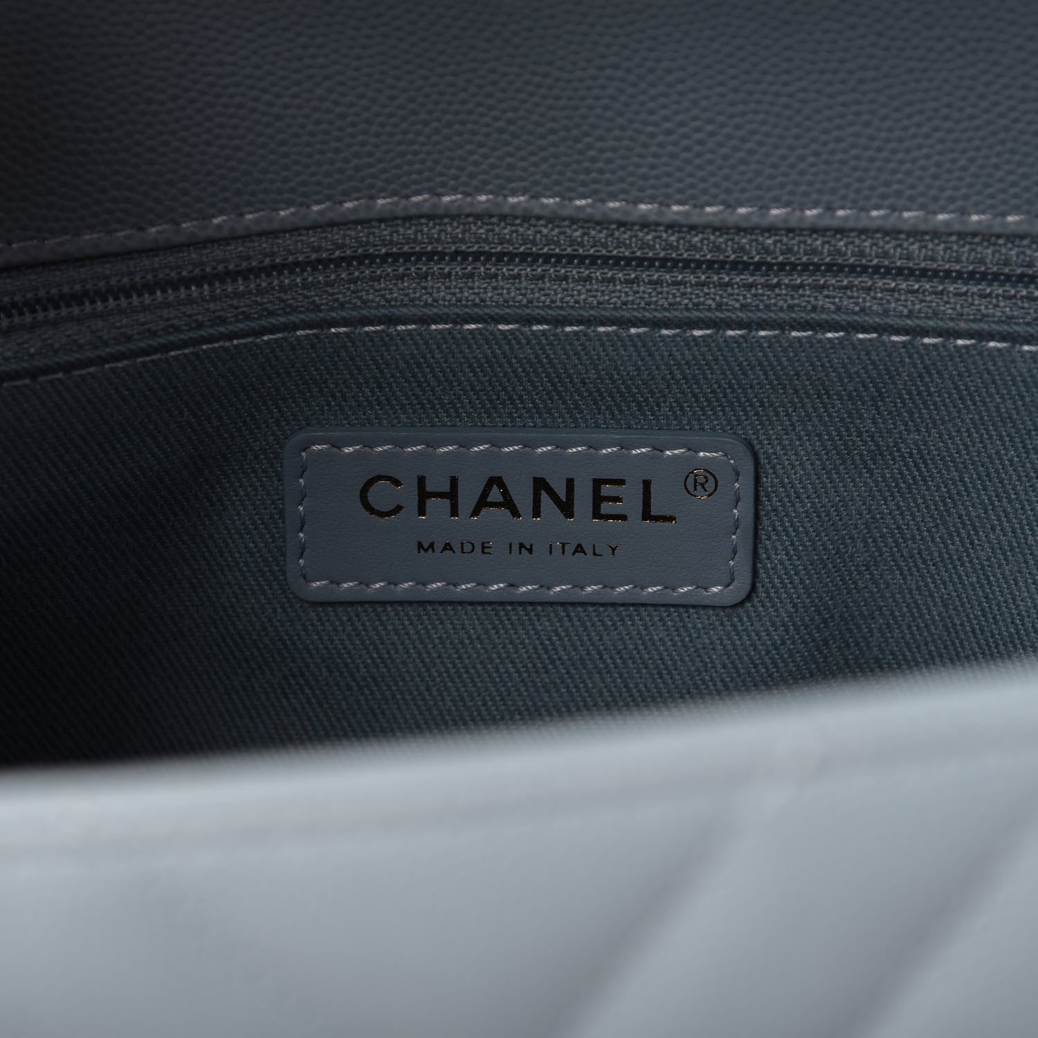 Chanel Caviar Chevron Quilted Small Coco Handle Flap Light Blue 8 of 10