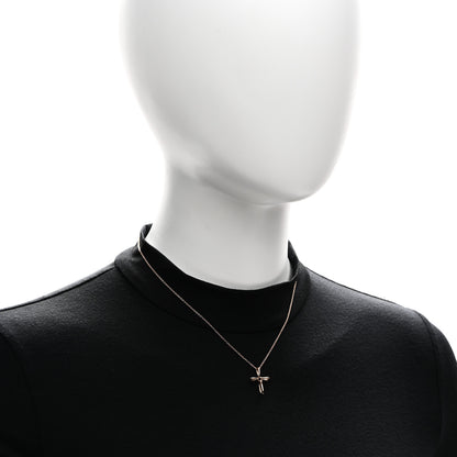 Tiffany 18K Rose Gold Elsa Peretti Infinity Cross Pendant Necklace 2 of 5