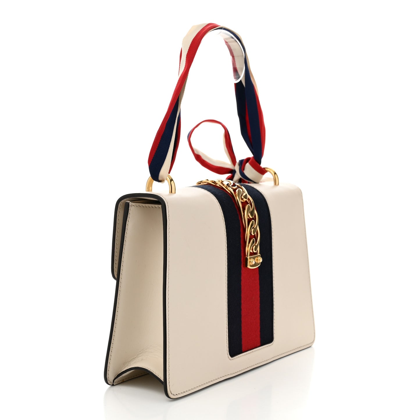 Calfskin Small Sylvie Shoulder Bag Off White