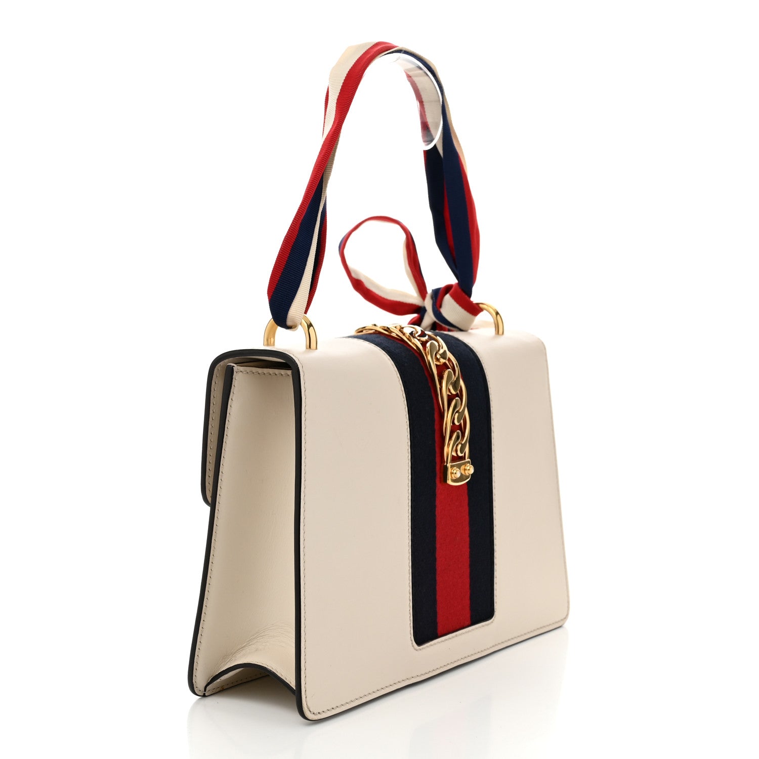 Gucci Calfskin Small Sylvie Shoulder Bag Off White 3 of 10