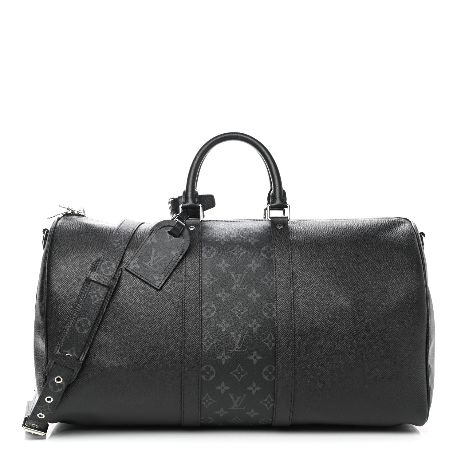 Louis Vuitton Taiga Monogram Eclipse Keepall Bandouliere 50 Black 1 of 10