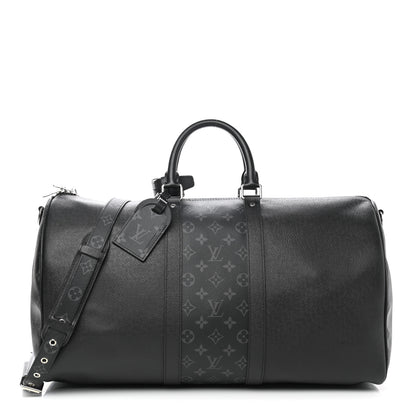 Louis Vuitton Taiga Monogram Eclipse Keepall Bandouliere 50 Black 1 of 10