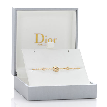 Christian Dior 18K Yellow Gold Diamond Mother of Pearl 3 Station Rose Des Vents Bracelet 2 of 4