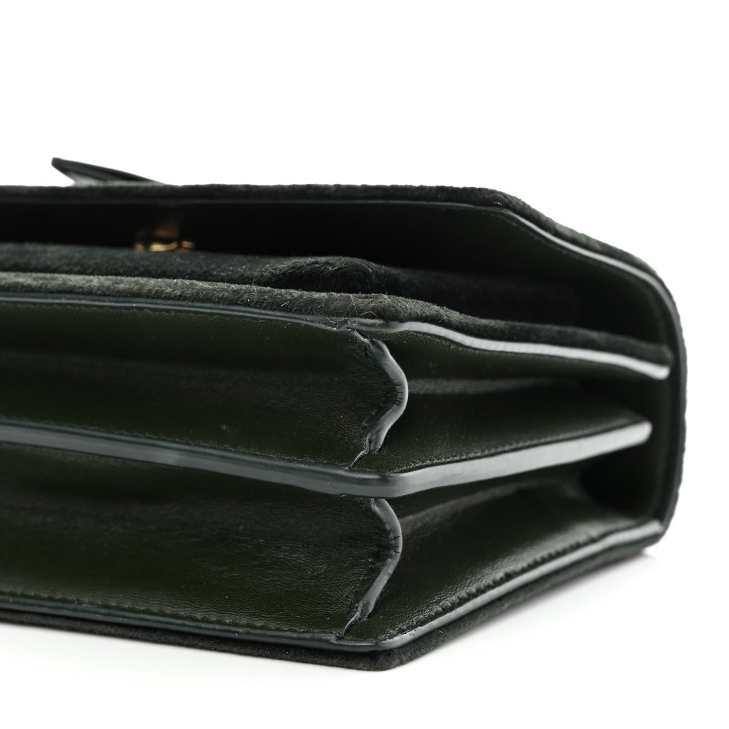 Saint Laurent Velvet Small Monogram Sunset Dark Green 10 of 11