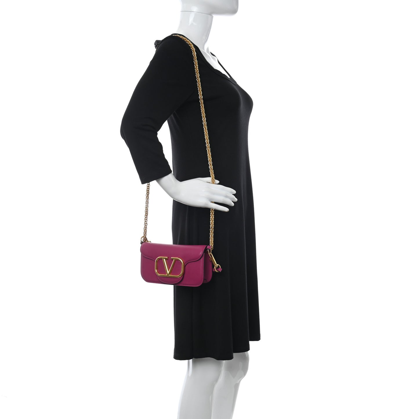 Calfskin Vlogo Small Loco Shoulder Bag Rose Violet