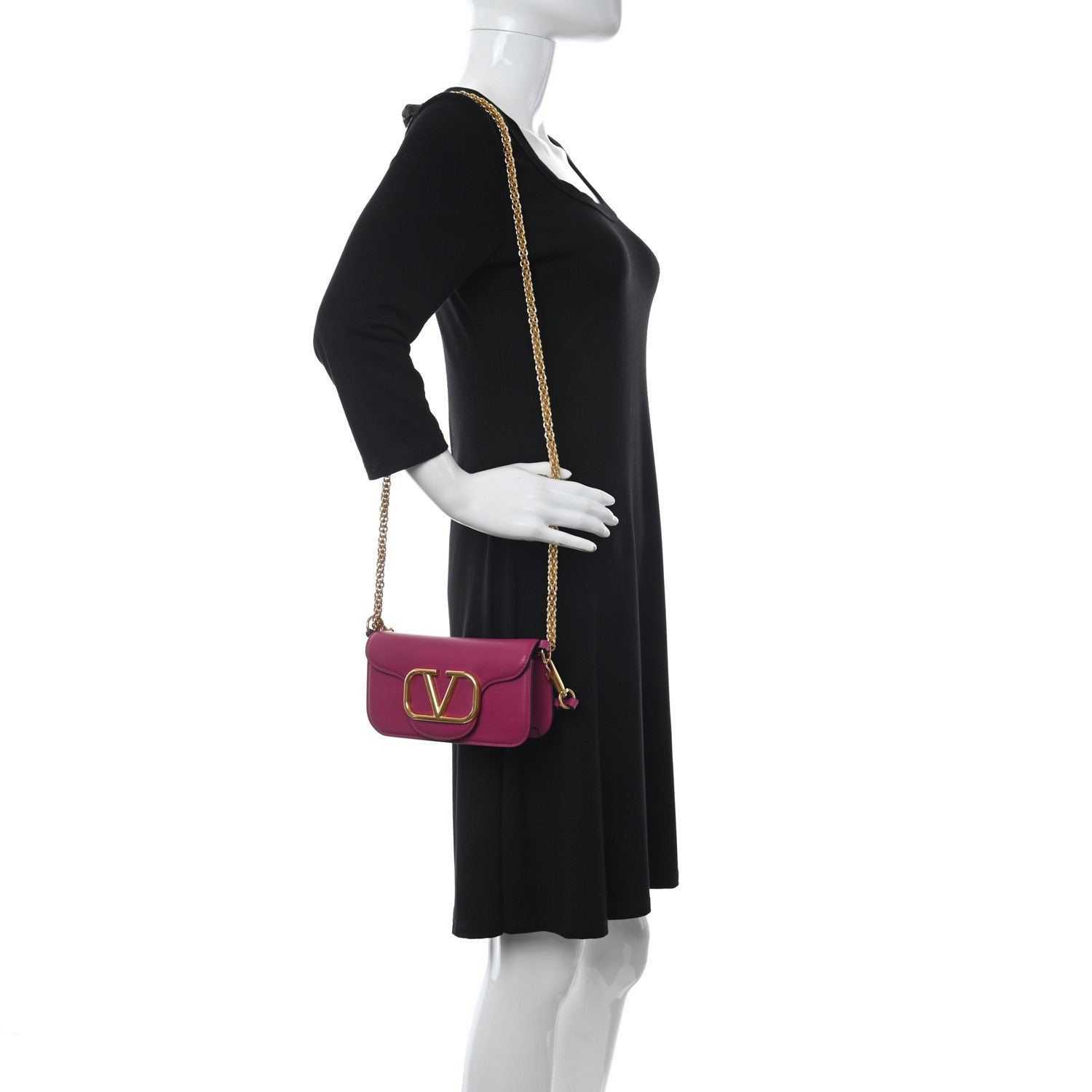 Valentino Garavani Calfskin Vlogo Small Loco Shoulder Bag Rose Violet 2 of 11