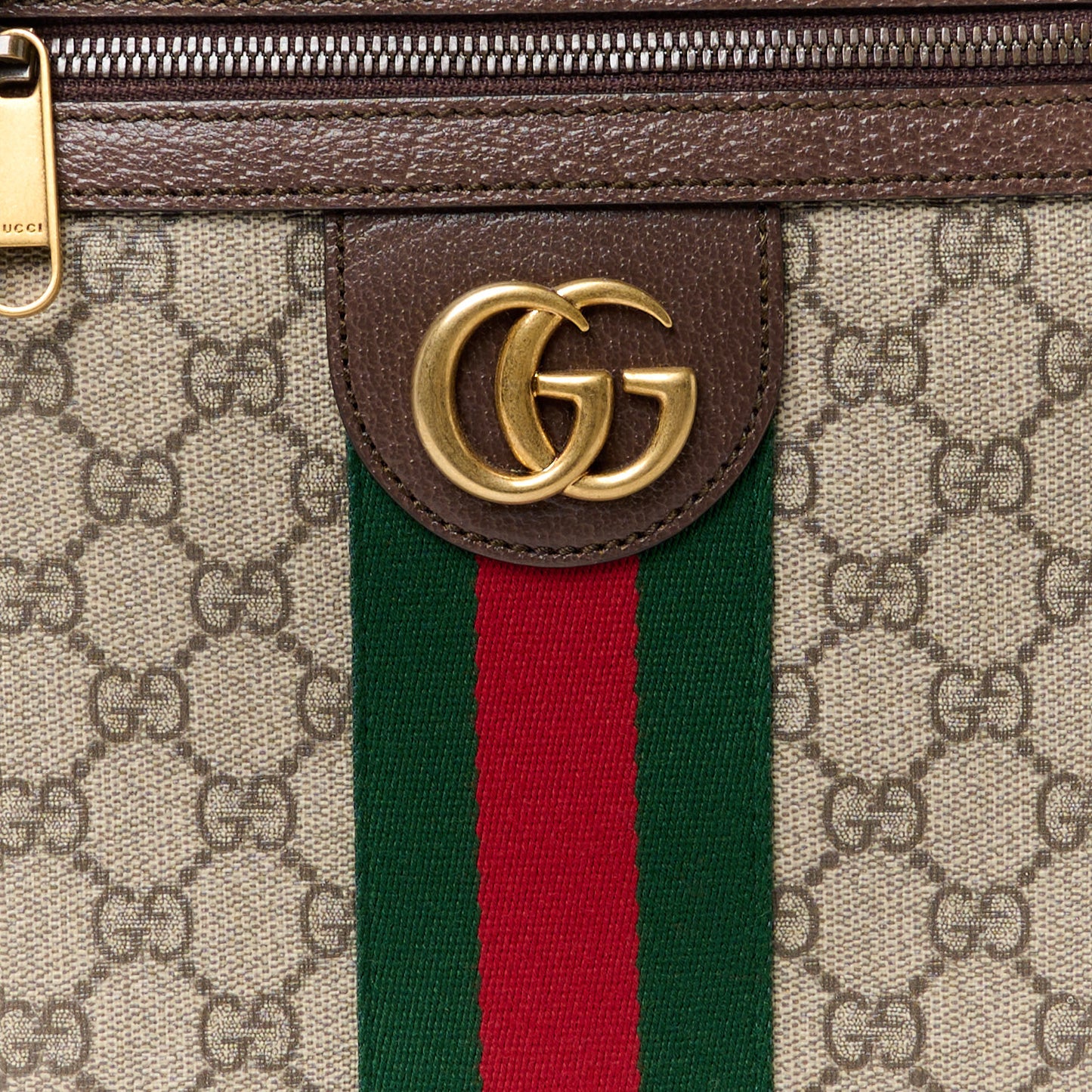GG Supreme Monogram Web Small Ophidia Messenger Bag Brown