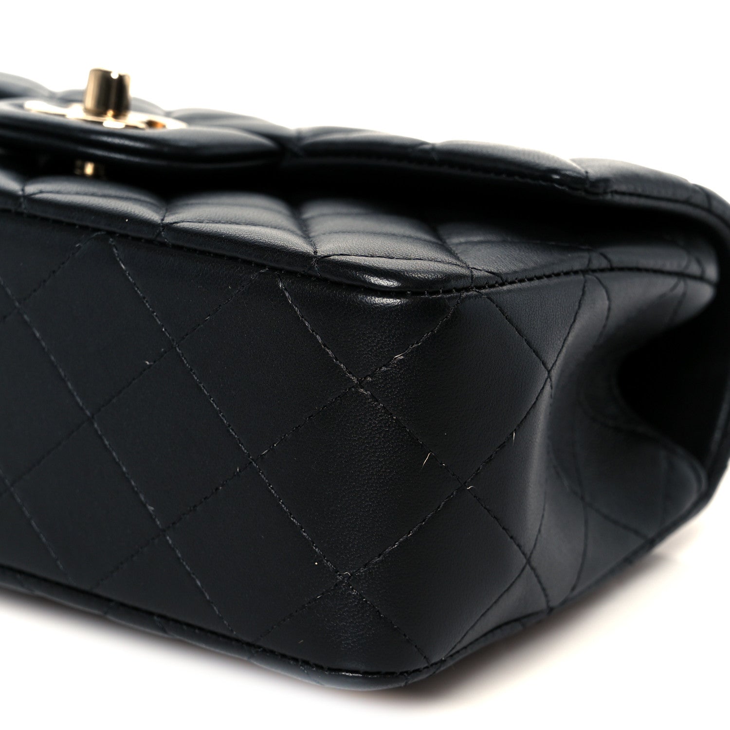 Chanel Lambskin Quilted Mini Top Handle Rectangular Flap Black 11 of 12