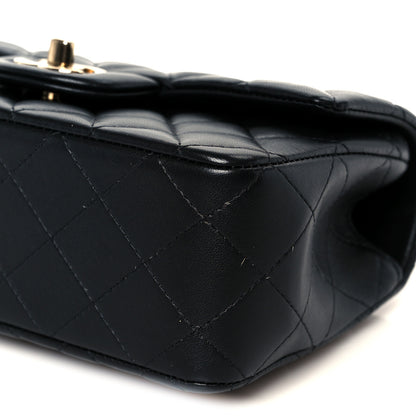 Chanel Lambskin Quilted Mini Top Handle Rectangular Flap Black 11 of 12