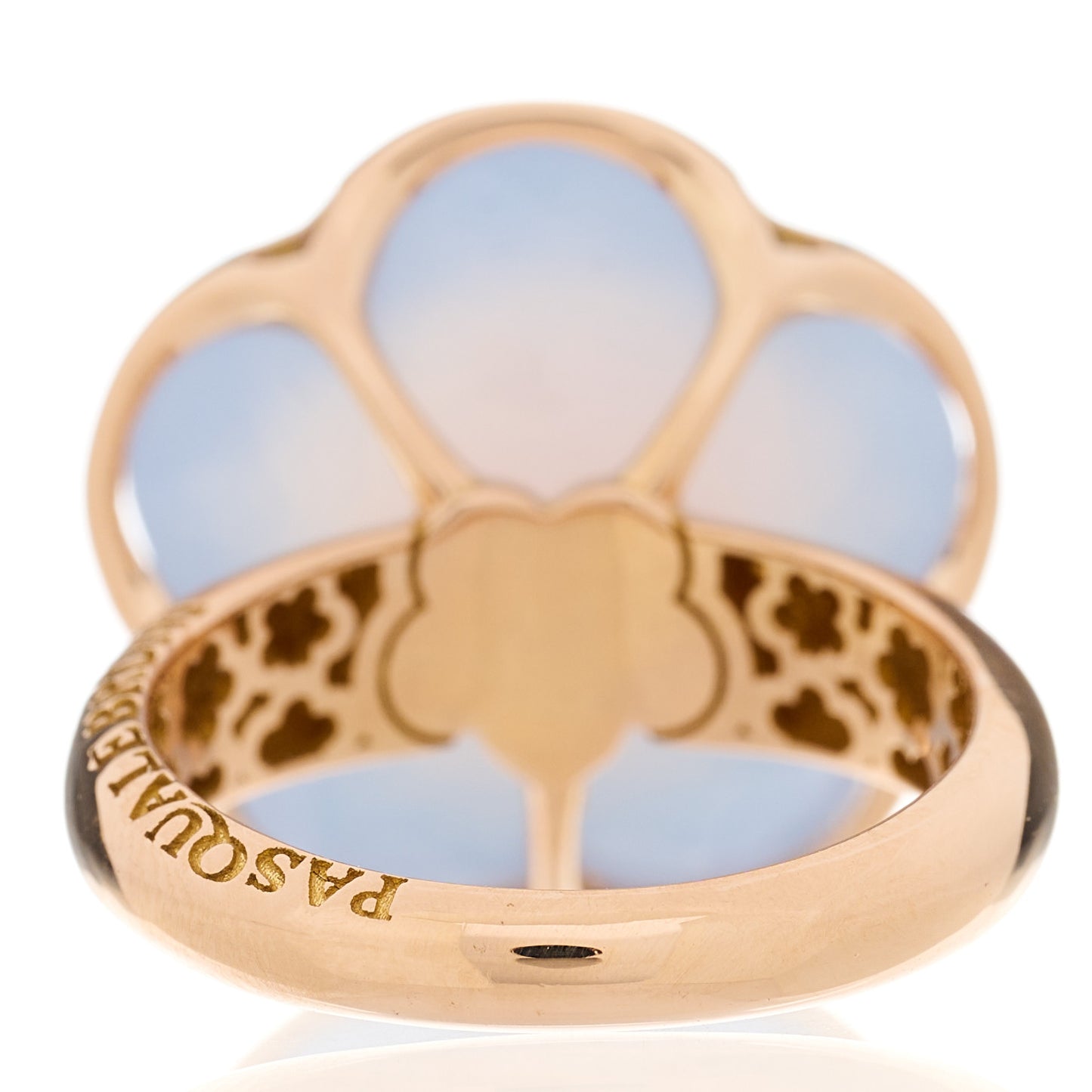 18K Rose Gold Diamond Chalcedony Bon Ton Ring 55 7.25