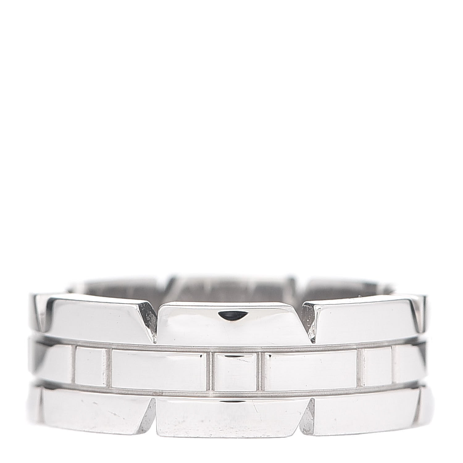 Cartier 18K White Gold Diamond 6mm Tank Francaise Band Ring 48 4.5 3 of 4