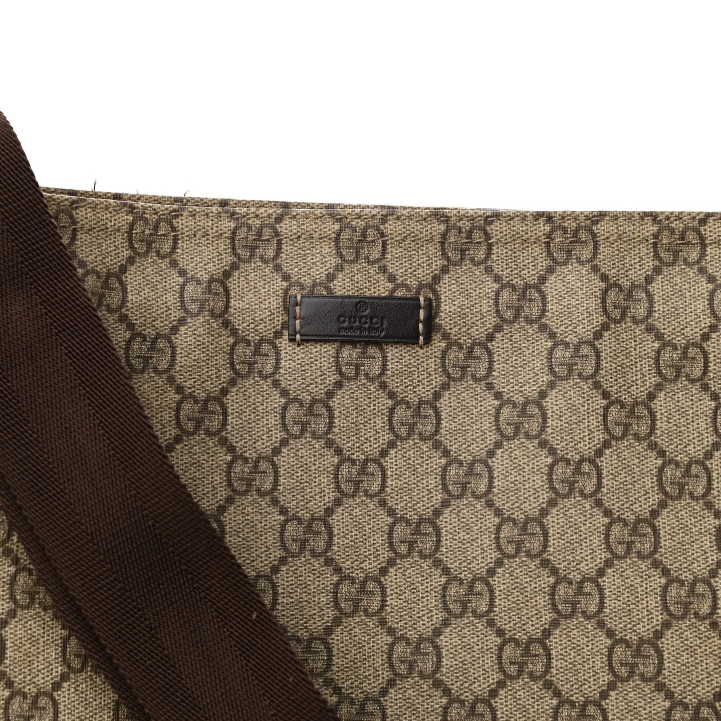 GG Supreme Monogram Medium Flat Messenger Bag Dark Brown