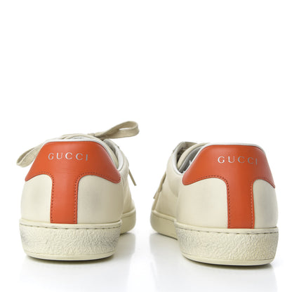 Gucci X DISNEY Miro Soft Calfskin Mickey Mouse Print Mens Ace Sneakers 8 Ivory Deep Orange 6 of 12