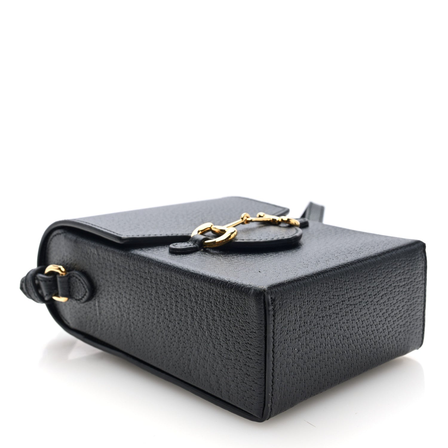 Gucci Dollar Calfskin Vertical Horsebit 1955 Crossbody Bag Black 4 of 10