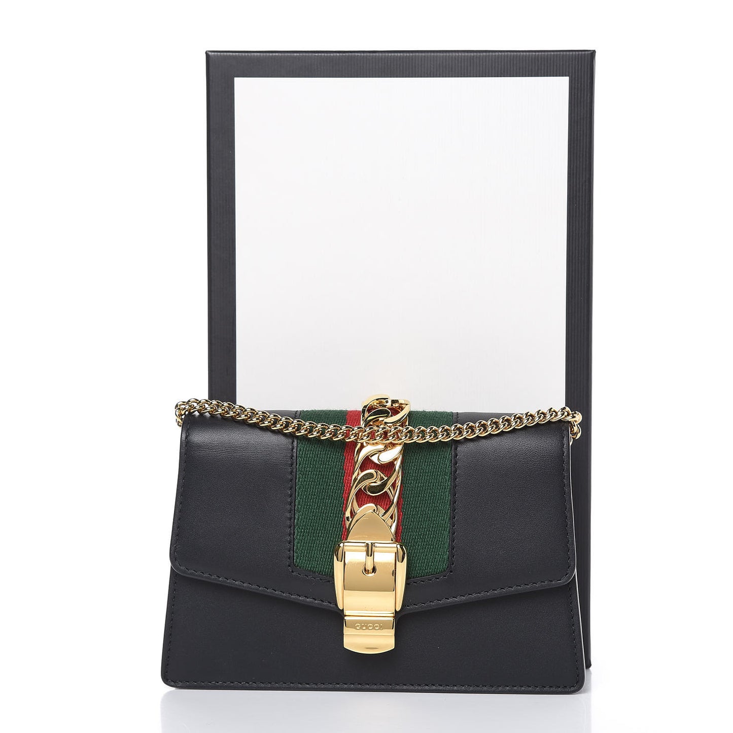 Calfskin Super Mini Sylvie Chain Shoulder Bag Black