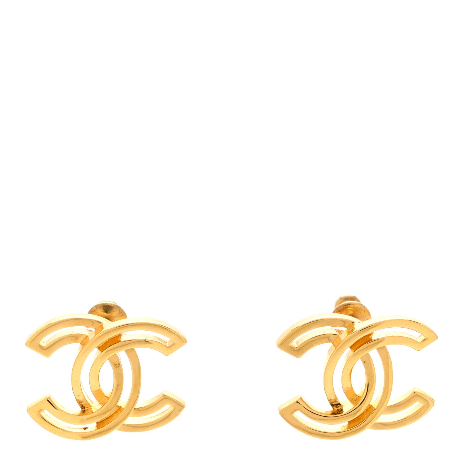 Chanel Metal Obazine CC Earrings Gold 1 of 4