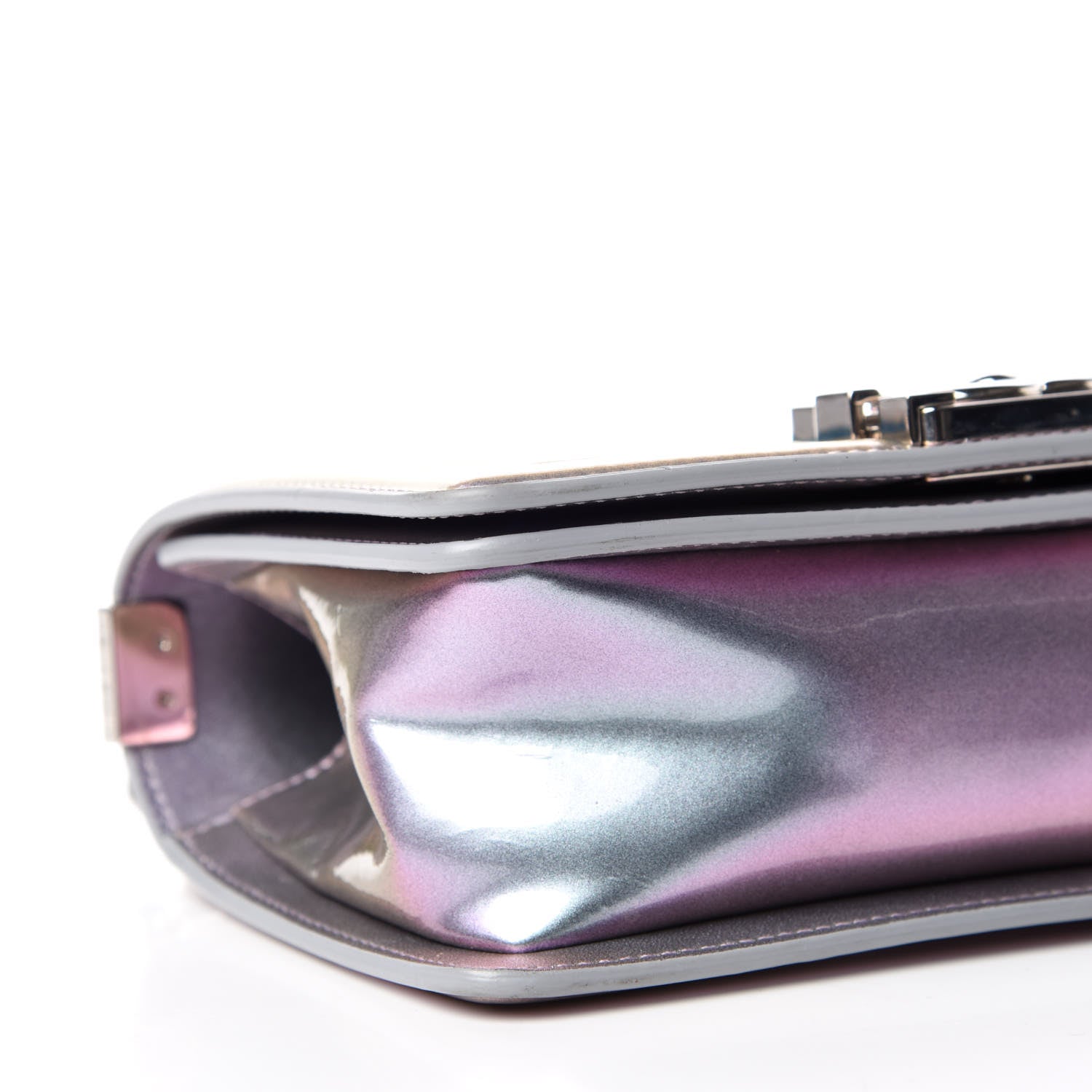 Chanel Iridescent Patent Calfskin PVC Quilted Small Boy Flap Light Purple 5 of 12