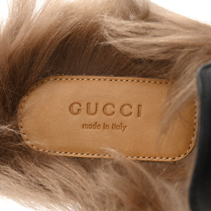 Gucci Calfskin Fur Womens Princetown Slippers 38 Black 7 of 7