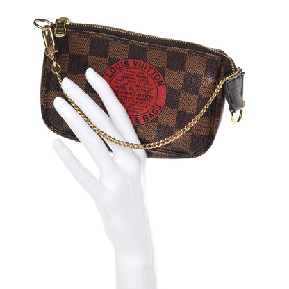 Louis Vuitton Damier Ebene Complice Trunks and Bags Mini Pochette Accessories Red 2 of 9