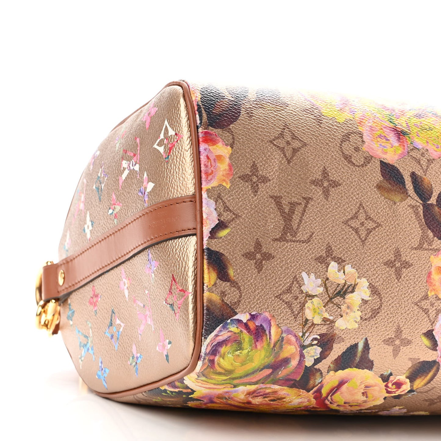 Metallic Monogram LV Garden Speedy Bandouliere 25 Gold