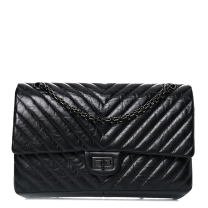 Chanel Aged Calfskin Chevron Quilted 2.55 Reissue 226 So Black 1 of 13