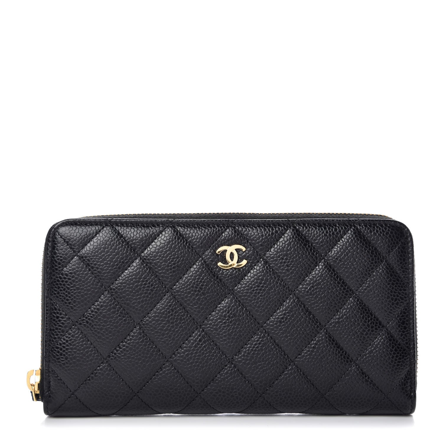 Chanel Caviar Quilted Large Gusset Zip Around Wallet Black 1 of 10