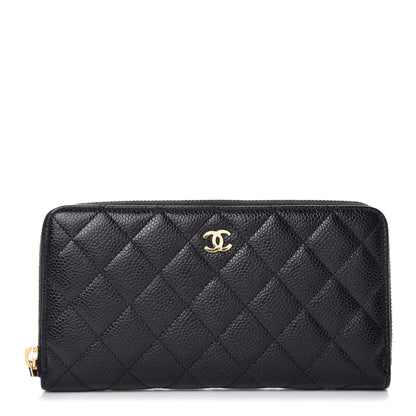 Chanel Caviar Quilted Large Gusset Zip Around Wallet Black 1 of 10