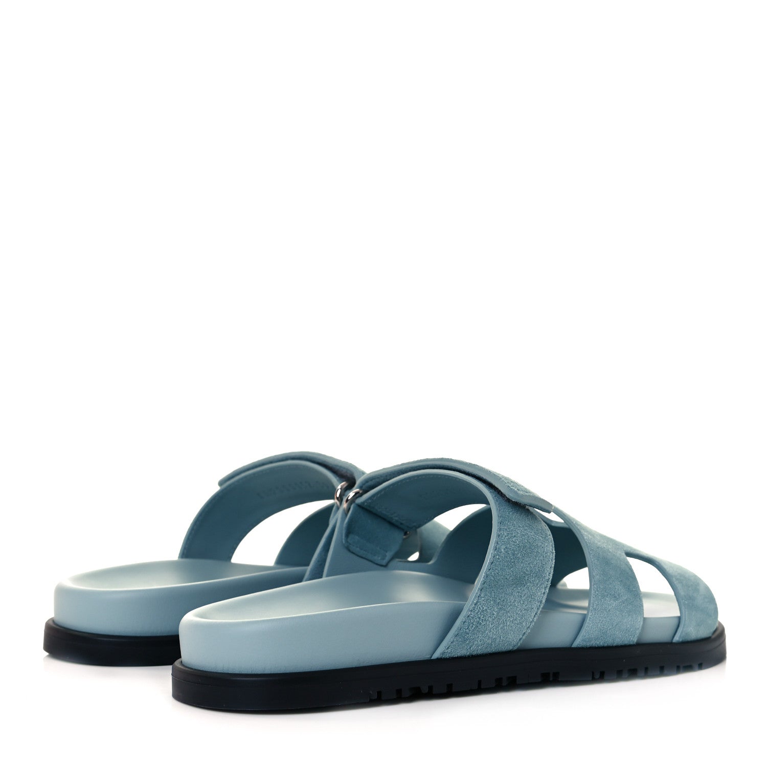 Hermes Suede Goatskin Womens Chypre Sandals 39 Vert d'eau 4 of 9