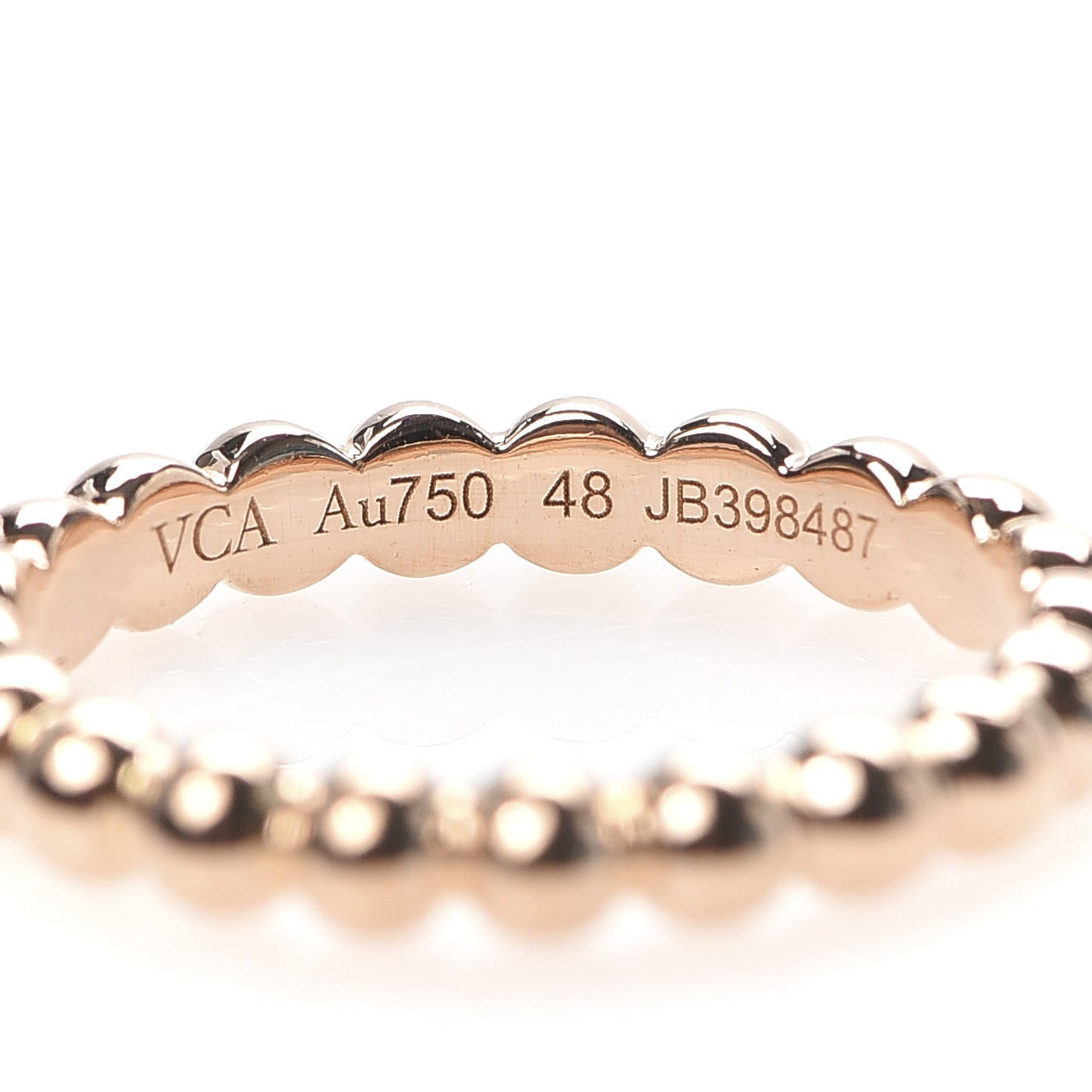 18K Rose Gold Medium Perlee Ring 48 4.5