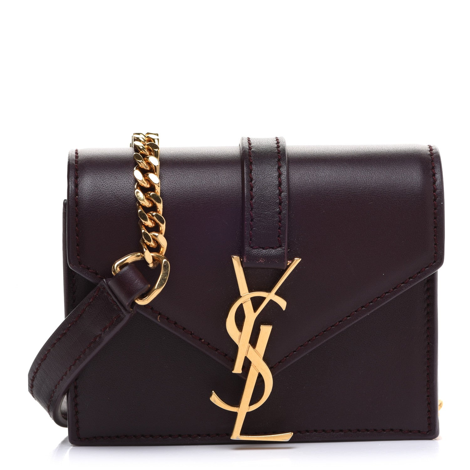 Saint Laurent Calfskin Monogram Mini Candy Crossbody Bordeaux 1 of 14