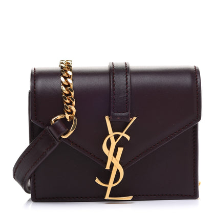 Saint Laurent Calfskin Monogram Mini Candy Crossbody Bordeaux 1 of 14