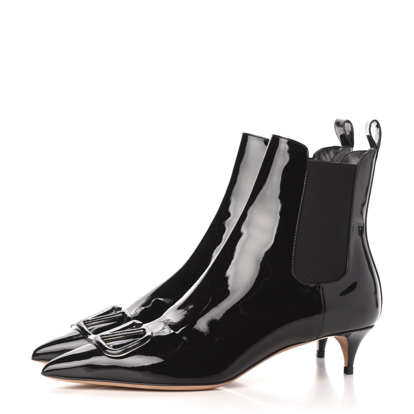 Patent VLogo Ankle Boots 37.5 Black