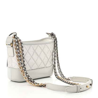 Chanel Metallic Aged Calfskin Quilted Small Gabrielle Hobo Light Silver 3 of 11