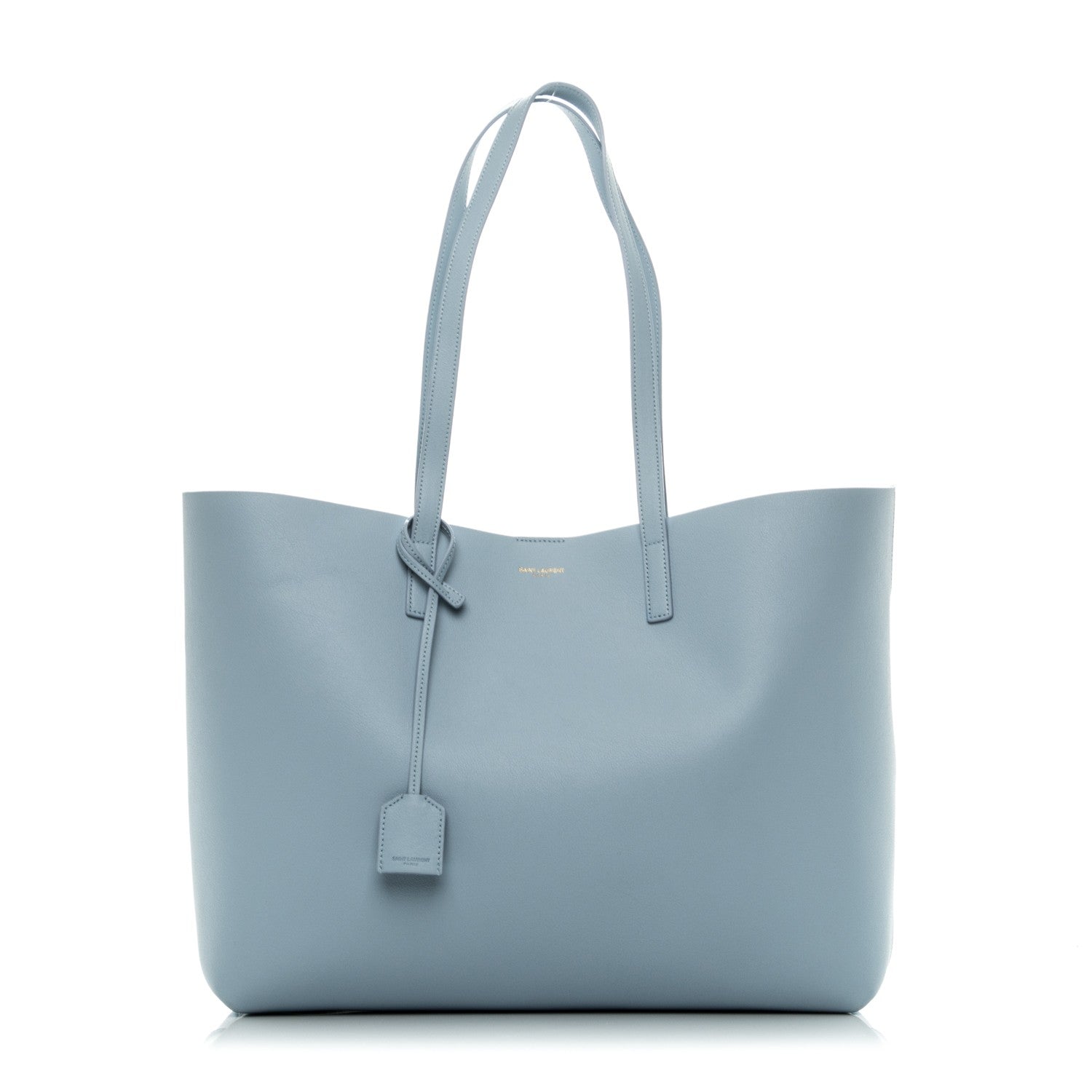 Saint Laurent Calfskin Large Shopping Tote Sky Blue 1 of 7