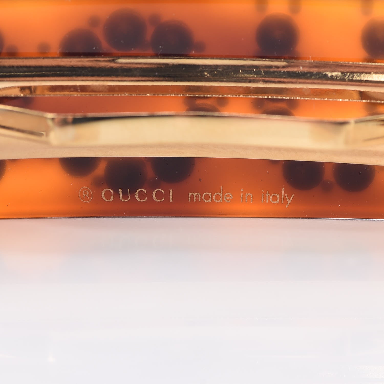 Gucci Resin Crystal Single Hair Barrette Tortoiseshell 4 of 7