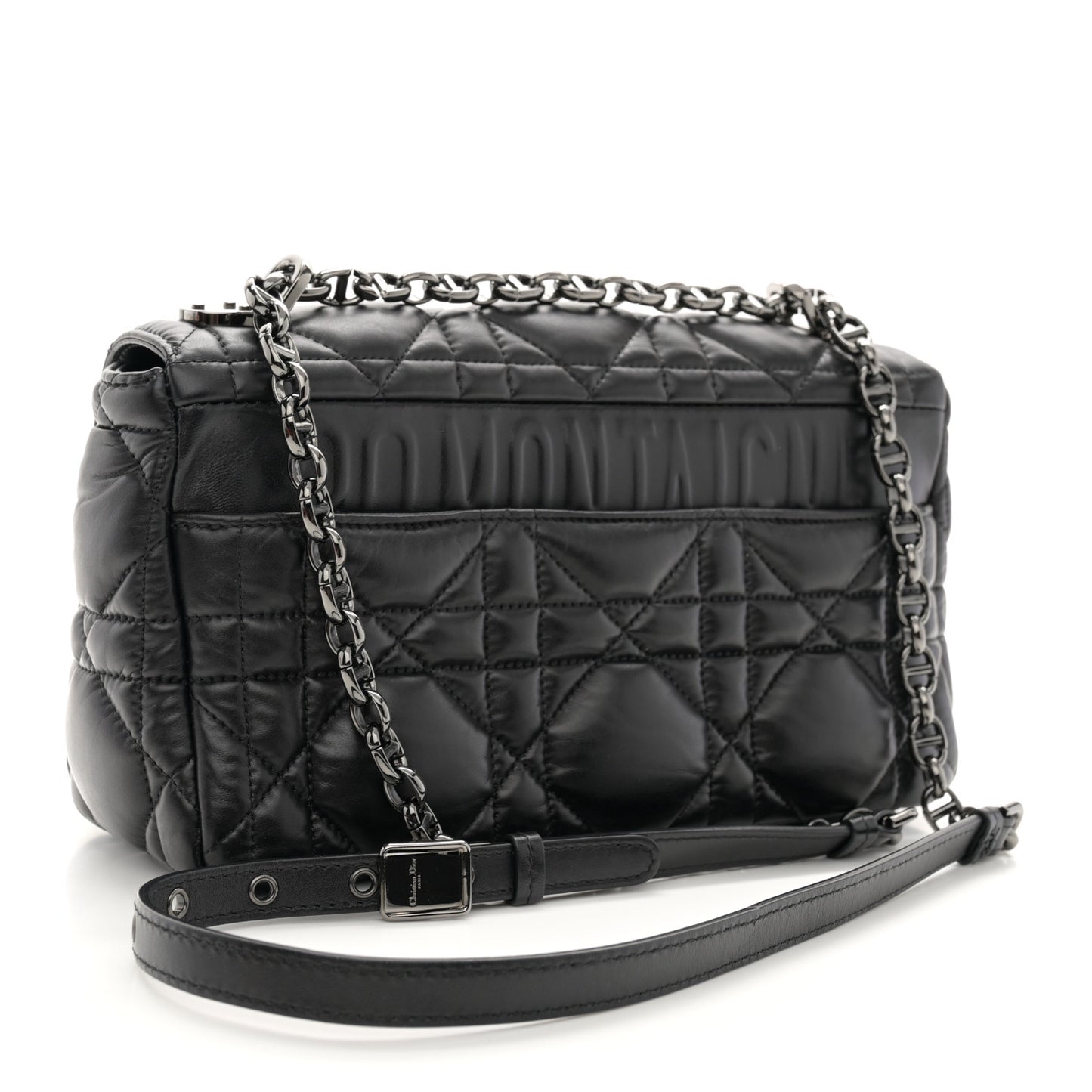 Calfskin Macrocannage Medium Caro Bag Black