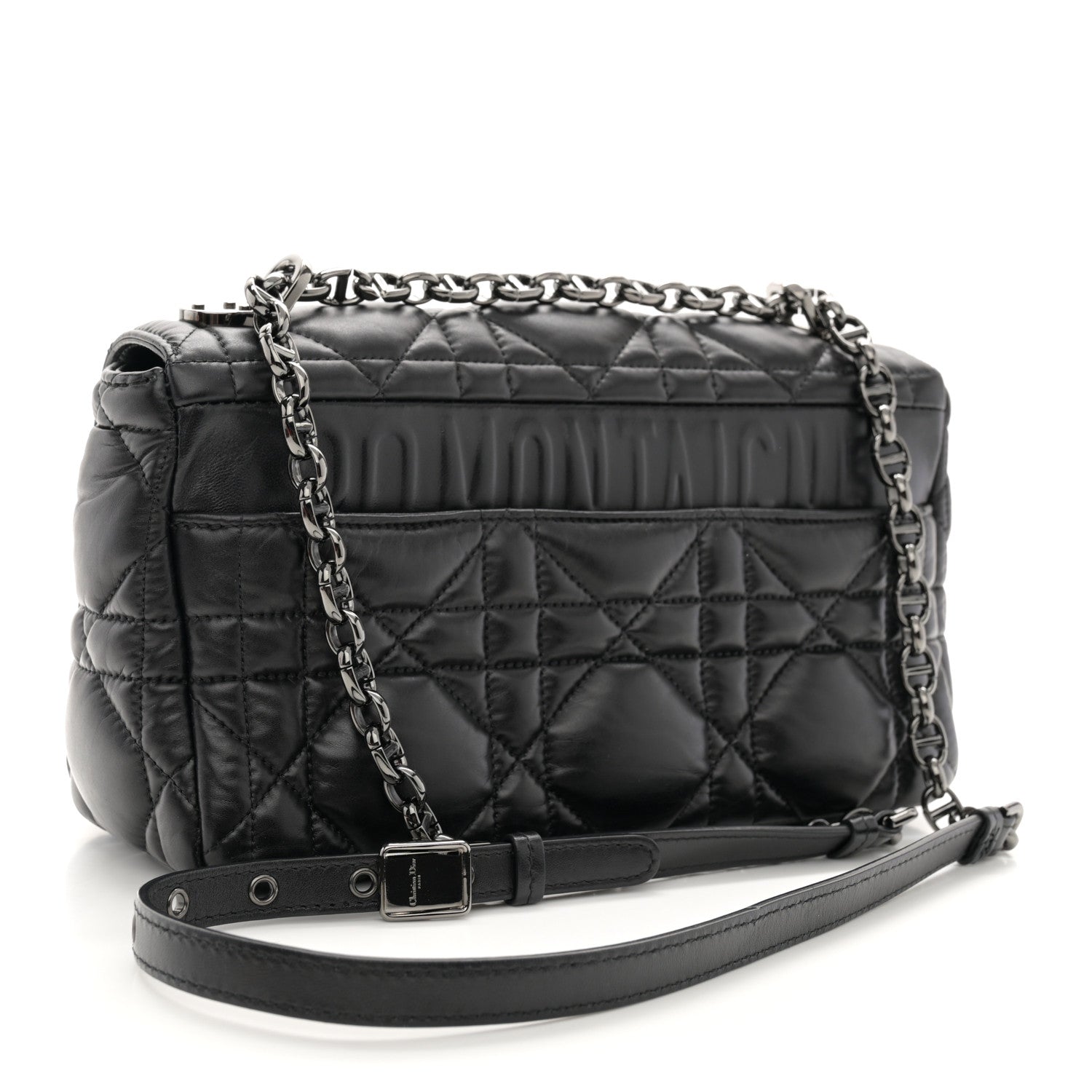 Christian Dior Calfskin Macrocannage Medium Caro Bag Black 3 of 11