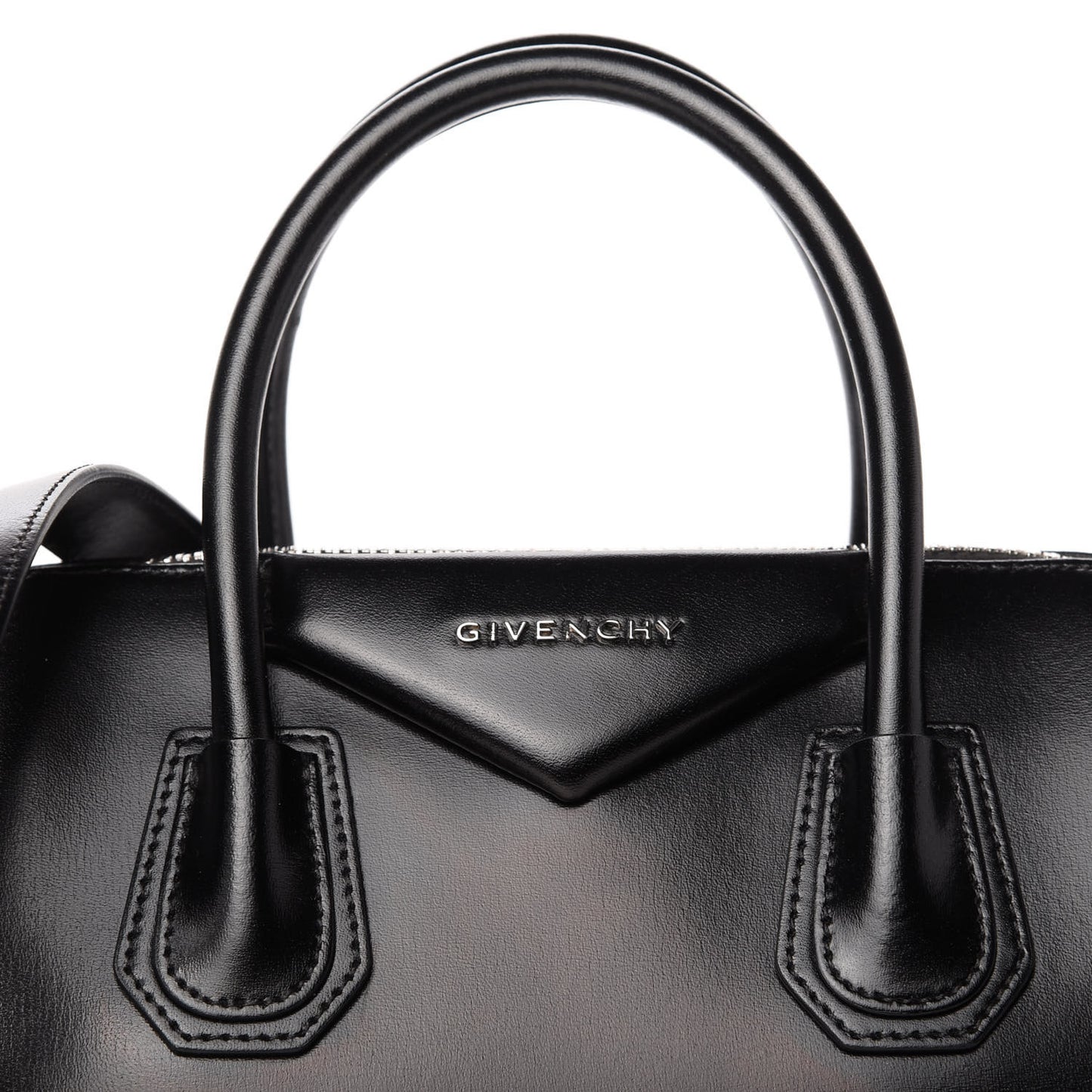 Shiny Lord Calfskin Small Antigona Black
