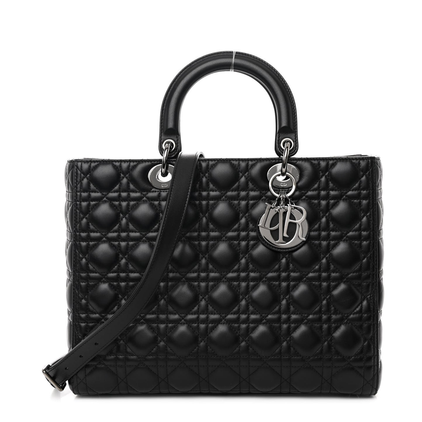 Lambskin Cannage Large Lady Dior Black