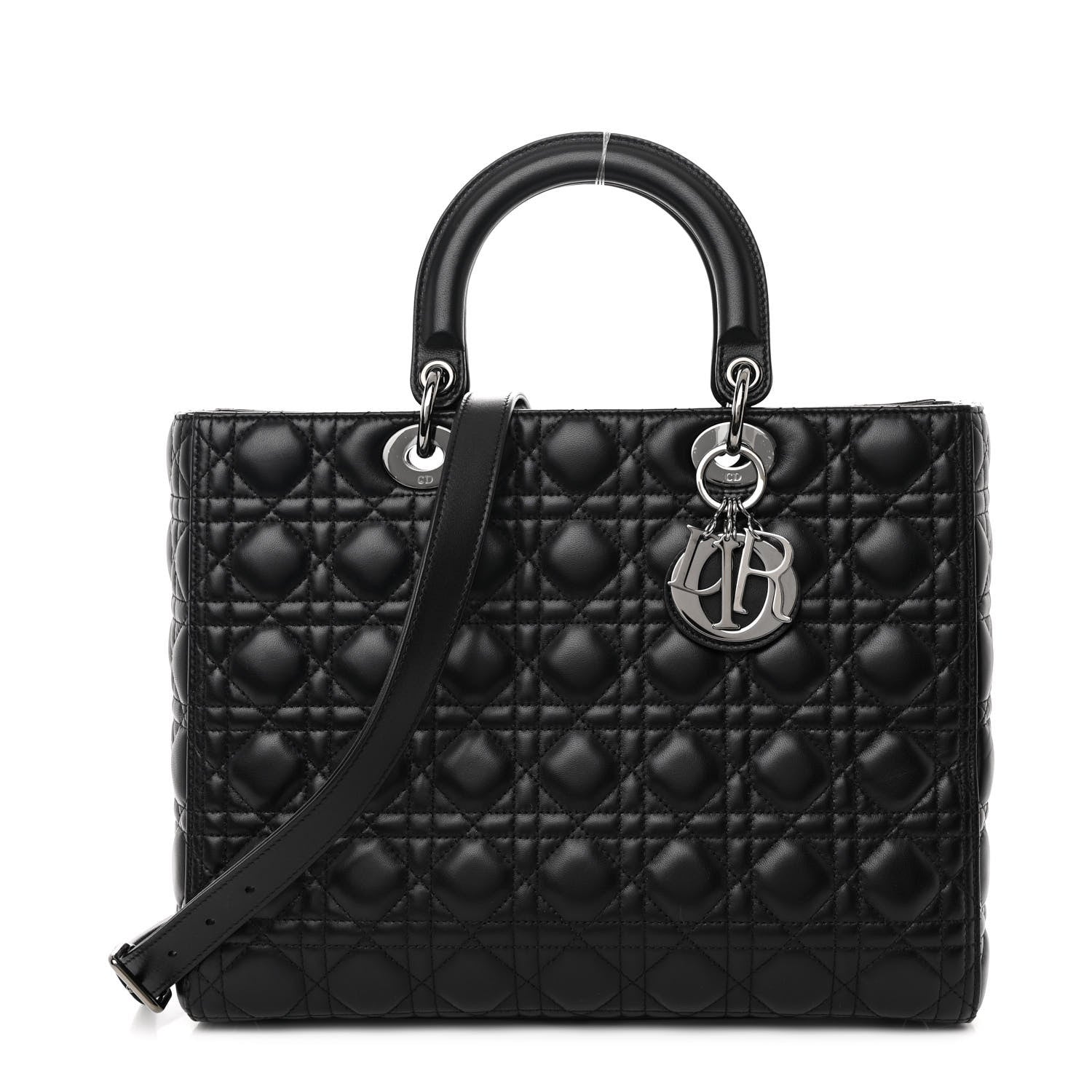Christian Dior Lambskin Cannage Large Lady Dior Black 1 of 10