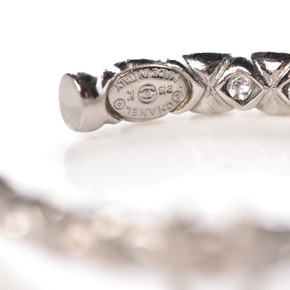 Chanel Crystal CC Hoop Earrings Silver 5 of 6