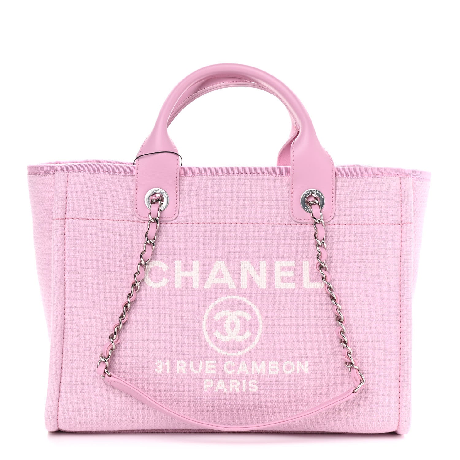 Chanel Mixed Fibers Small Deauville Tote Pink 3 of 12