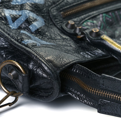 Balenciaga Agneau Graffiti All Over Classic Hardware S City Black Multicolor 9 of 14